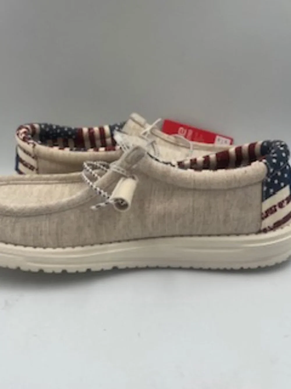 NEW Hey Dude Wally Patriotic Unisex Slip on Shoes Men 9 Women’s 11 NWT - Picture 5 of 12